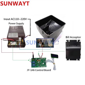 LCD Display Coin Changer Kit Bill Acceptor to Coin <strong>Token</strong> With JY-146 Control <strong>Board</strong> for Coin Changer Machine - Product Image 2
