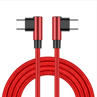 3A PD 60W Codo Cable USB C Cable de carga rápida Tipo C a tipo C Cable DE DATOS Carga rápida para teléfono celular