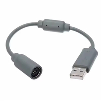 Câble d'extension USB avec connecteur détachable pour convertisseur adaptateur PC pour manette filaire Xbox 360 Noir Gris
