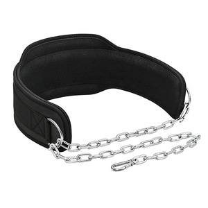 2026 Custom Logo Comfortable Gym Equipment Weighted Chain Waist Support Weightlifting Pull-up Dipping <b>Belt</b> with Chain - Product Image 2