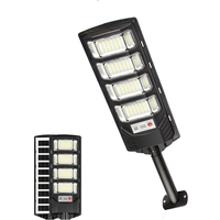 Projecteur solaire LED ABS haute résistance avec télécommande, étanche, capteur PIR, 6500K, 5730LED, lampadaire solaire pour jardin