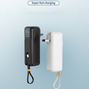 Banque d'alimentation étanche à charge rapide 22,5 W avec câble Type-C intégré, 5000 mAh, compacte, prise murale, cadeau mobile – Offre spéciale - Product Image 2