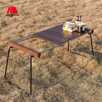 Table de camping combinée barbecue IGT en acier inoxydable, portable et robuste, pliable pour camping