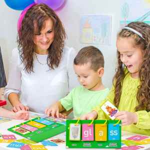 Juguete Educativo de Ortografía, Herramienta de Aprendizaje, 81 Tarjetas, Juegos Fonéticos, CVCC, CCVC, Tableros de Aprendizaje - Product Image 4