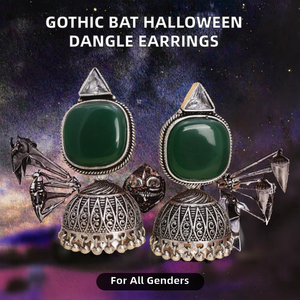 ต่างหูห้อยรูปค้างคาวสไตล์โกธิคสำหรับฮาโลวีน ดีไซน์ปีกหยดน้ำแบบวินเทจ ทำจากโลหะผสมสังกะสี เหมาะสำหรับงานปาร์ตี้ สำหรับทุกเพศ - Product Image 2