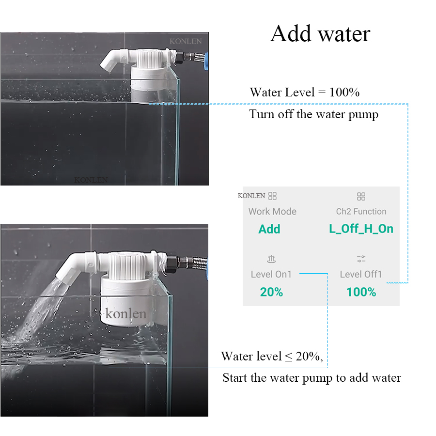water tank level sensor with pump control