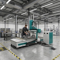 Máquina CNC de 5 Ejes para Fresado y Grabado con Control Syntec, 380V, Precisión de Posicionamiento de 0.01mm, ATC, Husillo, Recorrido de 1300x2500mm