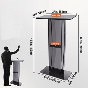 Podium <span class=keywords><strong>en</strong></span> acrylique-Pupitre transparent durable pour les présentations de sermons d'église et les événements d'entreprise - Product Image 6