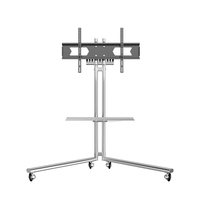 Soporte de exhibición móvil de acero inoxidable duradero Carro de TV rodante para televisores de plasma LCD LED de 32-65 pulgadas