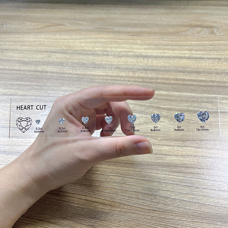 Tableau des tailles pour les pierres taille cœur