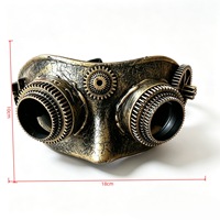 Masque steampunk HLC avec lunettes de protection, masque demi-visage de style mécanique pour Halloween, accessoire de costume pour bal masqué et festival cosplay
