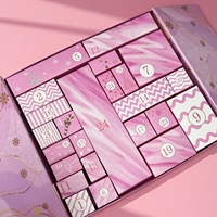 Boîte de calendrier de l'avent cosmétique personnalisée, 24 jours, boîte cadeau de luxe pour produits de beauté, emballage rigide en carton magnétique vide pour ensemble de soins de la peau