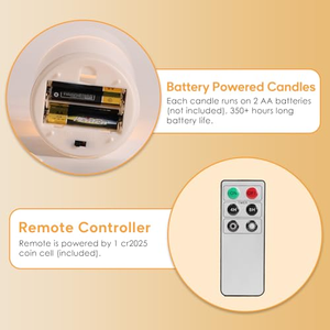 Velas en Frascos de Vidrio con Llama Realista 3D, Funcionamiento con Batería, Control Remoto, Luz Blanca Cálida, para Decoración del Hogar y Bodas - Product Image 4