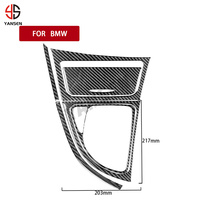 Autocollant de cadre de boîte de rangement de bande latérale de panneau de changement de vitesse de voiture en fibre de carbone pour BMW série 1 E81 E82 E87 E88 2008-2013