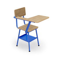Meubles de classe personnalisables, bureau et chaise combinés en plastique rigide pour la formation des étudiants