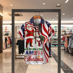 Camicia a maniche corte da <span class=keywords><strong>uomo</strong></span> con stampa completa di alta qualità e stampa di cotone - Product Image 2