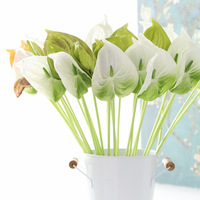 Meilleures ventes : Fleurs artificielles Anthurium Fire Crane en PU, rouge et noir, faciles à façonner pour la décoration de la maison, les mariages et Thanksgiving