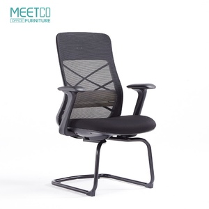 Chaise de bureau ergonomique moderne avec pieds en acier inoxydable, chaise de conférence exécutive en maille, matériau bois pour usage professionnel - Product Image 6