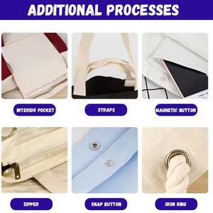 Promotional Gifts Printed <b>Small</b> Canvas Zipper Bags Light Blue Luxury Shopping Bag Custom Logo - Product Image 5