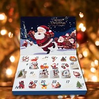 Boîte à rabat vide pour calendrier de l'Avent de Noël, emballage cadeau à remplir avec trous perforés pour bijoux, vente en gros