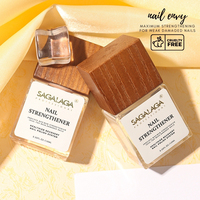 SAGALAGA – Soin Réparateur et Durcisseur d'Ongles Écologique, Formule Séchage à l'Air 10ML, Rose Nude Doux, Logo Personnalisé pour Ongles Cassants