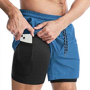 5 Inch Inseam <b>Mid</b> Men's Solid Color Breathable Quick Dry Eco-Friendly Gym Workout Shorts Double <b>Layer</b> Mesh Design Custom - Product Image 3