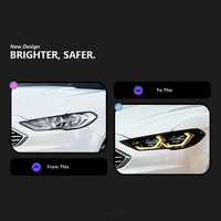 Phares avant à LED Veidt pour Ford Mondeo 2017-2020, style M4M3 modifié, bicolores avec yeux dorés