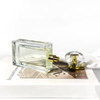 Flacons de parfum rectangulaires avec logo, emballage cosmétique pour produits de soin, boîte de 100 ml, flacon de parfum en verre vide avec vaporisateur