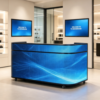 Écran numérique LED d'intérieur tout-en-un GOB P2.5 P2 P1.8 pour comptoir de réception, écran de bureau avec taille personnalisée 2560mm*960mm pour salle d'exposition
