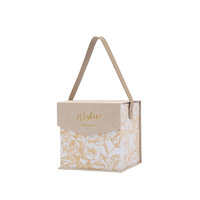 Boîte cadeau carrée en velours vintage Moshanghua Evergreenwrap, vide, pour mariage, événementiel, écologique, avec poignée