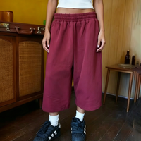 Shorts amples en coton délavé à logo personnalisé, coupe 3/4, style vintage imprimé, grande taille, pour la course à pied, échantillonnage rapide