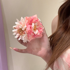 Fermaglio per Capelli di Lusso Rosa con Perle e Cristalli per Donna, da Indossare Lateralmente con Grandi Fiori, Confezione in Cartone, Accessori per Capelli - Product Image 6