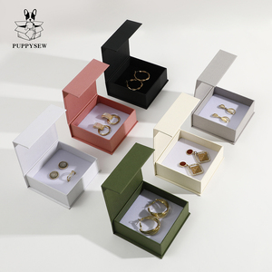 PUPPYSE Custom logo Jewelry Box Packaging Flip Cover Magnetic Box <b>Earrings</b> Necklaces Rings Packaging BoxWholesale <b>Gift</b> <b>Boxes</b> - Product Image 2