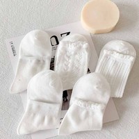 Blanc Femme Mignon Japonais Jk Chaussettes Ins Tide Automne Tube Chaussettes Automne et Été Mince Lolita Dentelle Chaussettes