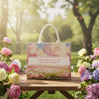 Sac fourre-tout en toile de coton de luxe de haute qualité avec fermeture éclair, sac à main tendance pour le shopping et les cadeaux, avec impression personnalisée pour femmes
