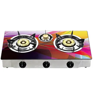 ABLE Kitchen Portable Tempered Glass Super Flame Gas Stove 3 Burner