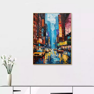 Impresión de arte de la ciudad de Nueva York de alta calidad en lienzo pintado a mano al óleo y paisaje de <span class=keywords><strong>acuarela</strong></span> estilo clásico moderno tamaño personalizado - Product Image 3