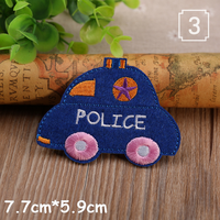 Patchs brodés mignons de voitures de dessins animés à thermocoller pour vêtements d'enfants, patchs décoratifs pour vestes et pantalons