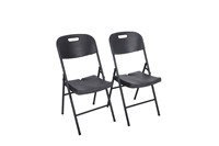 Chaise de salle à manger d'extérieur pliante en plastique moulé par soufflage PEHD noir nouveau design moderne pour le jardin