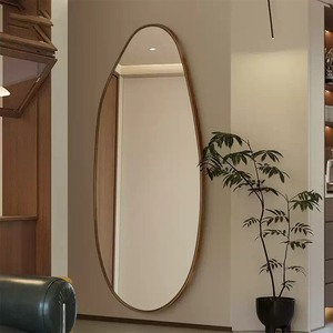 Gương có chiều dài đầy đủ hình dạng không đều-Khung gỗ, treo tường, độ nét cao, thiết kế hiện đại, lý tưởng cho trang trí nhà - Product Image 3