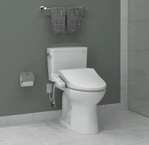 Умное сиденье для унитаза в современном стиле с электрическим биде и подогревом, автоматическая самоочистка, общественный Туалет для ванной комнаты