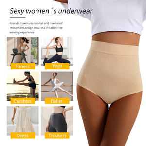 Tanga <span class=keywords><strong>de</strong></span> Cintura Alta sin Costuras para Mujer, Estilo Europeo y Americano, Nylon <span class=keywords><strong>de</strong></span> Alta Elasticidad, Moldeadora, Transpirable, Cómoda, Talla Grande - Product Image 2