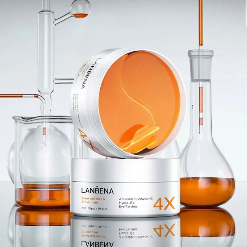 LANBENA custom Antioxidant Vitamin C Hydra-Gel Patches collagen glitter under for dark circles gel eye patch