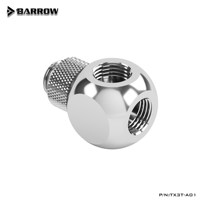 Barrow G1/4 "Hitam/Perak Terang/Putih Adaptor Putar 3 Arah Swivel Tee TX3T-A01 Konektor Pendingin Cair Komputer