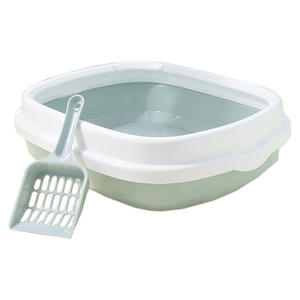 Extra große umwelt freundliche quadratische Katzen toilette aus Kunststoff Anti-Splash-verdickte Toilette Halb geschlossene Anti-Sand-Haustier reinigung - Product Image 1