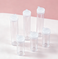 Bouteille en plastique transparente de 3 ml et 7 ml avec couvercle perforé pour poudre flash/poudre d'or/poudre sèche – Bouteille vide en plastique pour emballage