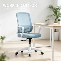 La chaise de bureau présente un style chinois moderne, un cadre blanc confortable et un tissu en maille réglable en hauteur.
