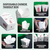 Caja de Papel Blanca Minimalista Moderna para Alimentos, Envase Desechable Ligero para Llevar con Asa Ergonómica de Alambre para Comidas Rápidas Urbanas