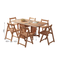 Moderner Nordischer Stil Massivholz Wandmontierter Aufbewahrungsschrank Multifunktionaler Klappbarer Ausziehbarer 6-Sitzer Esstisch für