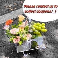JOYWOOD Boîte à fleurs rectangulaire en acrylique transparent pour bouquet arrangement de fruits